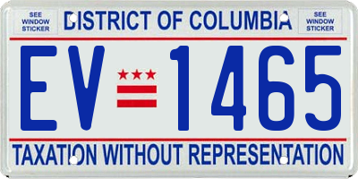 DC license plate EV1465