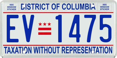DC license plate EV1475