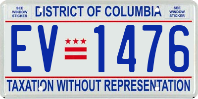 DC license plate EV1476
