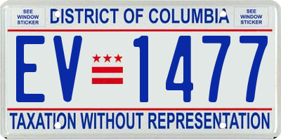 DC license plate EV1477