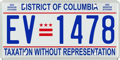 DC license plate EV1478