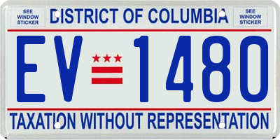 DC license plate EV1480
