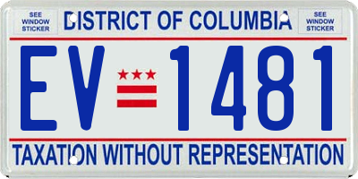 DC license plate EV1481