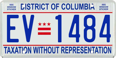 DC license plate EV1484