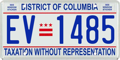 DC license plate EV1485