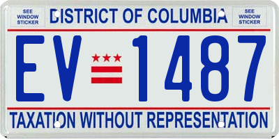 DC license plate EV1487