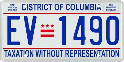 DC license plate EV1490