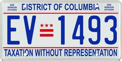 DC license plate EV1493
