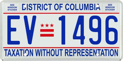 DC license plate EV1496