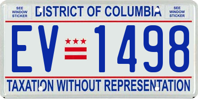 DC license plate EV1498