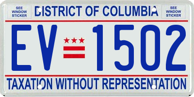 DC license plate EV1502