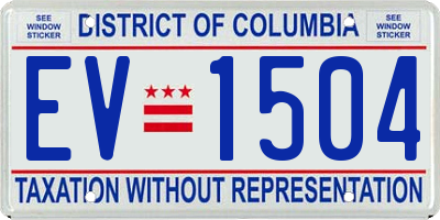 DC license plate EV1504