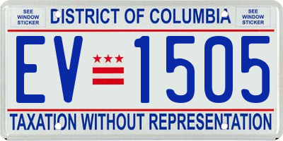 DC license plate EV1505