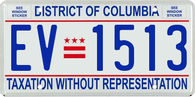 DC license plate EV1513