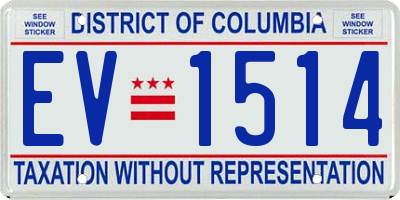 DC license plate EV1514