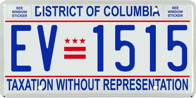 DC license plate EV1515