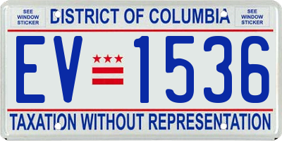 DC license plate EV1536