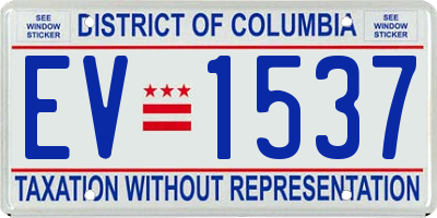 DC license plate EV1537