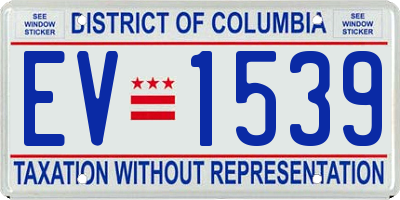 DC license plate EV1539