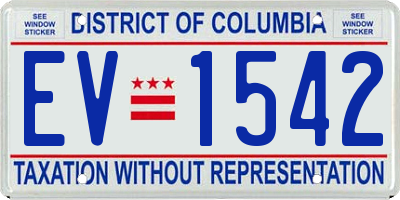 DC license plate EV1542