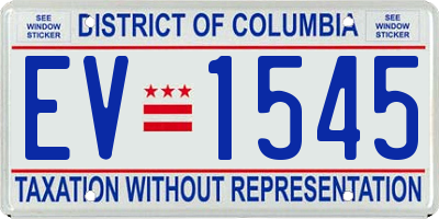 DC license plate EV1545