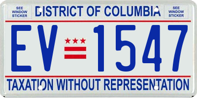 DC license plate EV1547