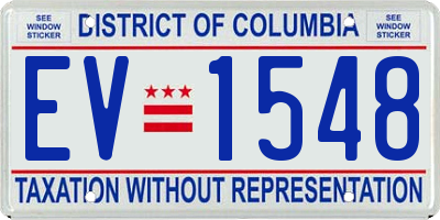 DC license plate EV1548