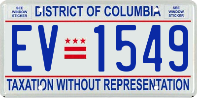 DC license plate EV1549