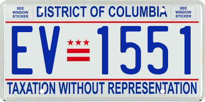 DC license plate EV1551