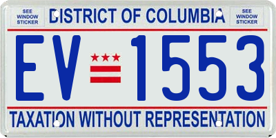DC license plate EV1553