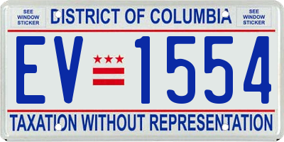 DC license plate EV1554