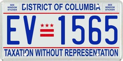 DC license plate EV1565