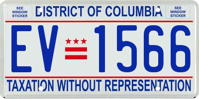 DC license plate EV1566