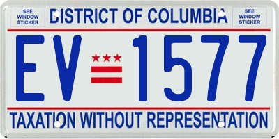DC license plate EV1577