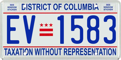 DC license plate EV1583