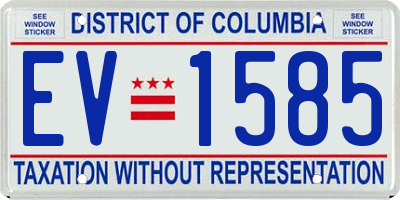 DC license plate EV1585