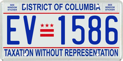 DC license plate EV1586