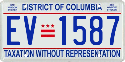 DC license plate EV1587