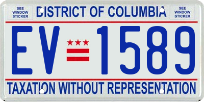 DC license plate EV1589