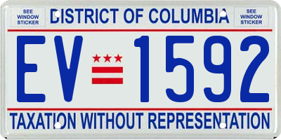 DC license plate EV1592