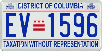 DC license plate EV1596