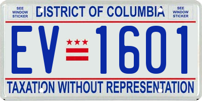 DC license plate EV1601