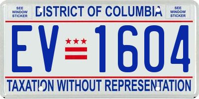 DC license plate EV1604