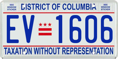 DC license plate EV1606