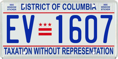 DC license plate EV1607