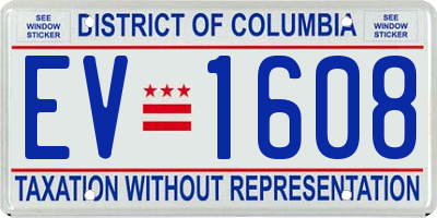 DC license plate EV1608