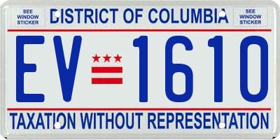 DC license plate EV1610