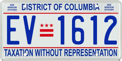 DC license plate EV1612