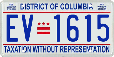 DC license plate EV1615