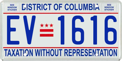 DC license plate EV1616